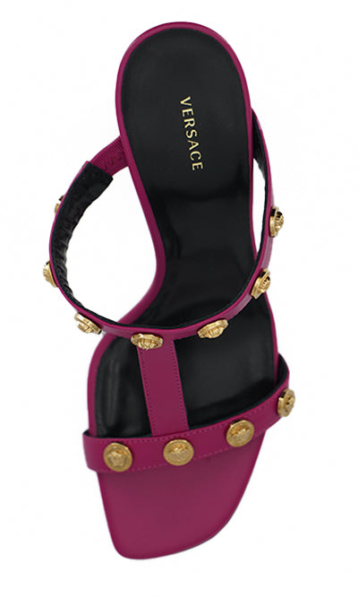 Elegant Purple Calf Leather High Sandals - GLAMHUB BOUTIQUE 