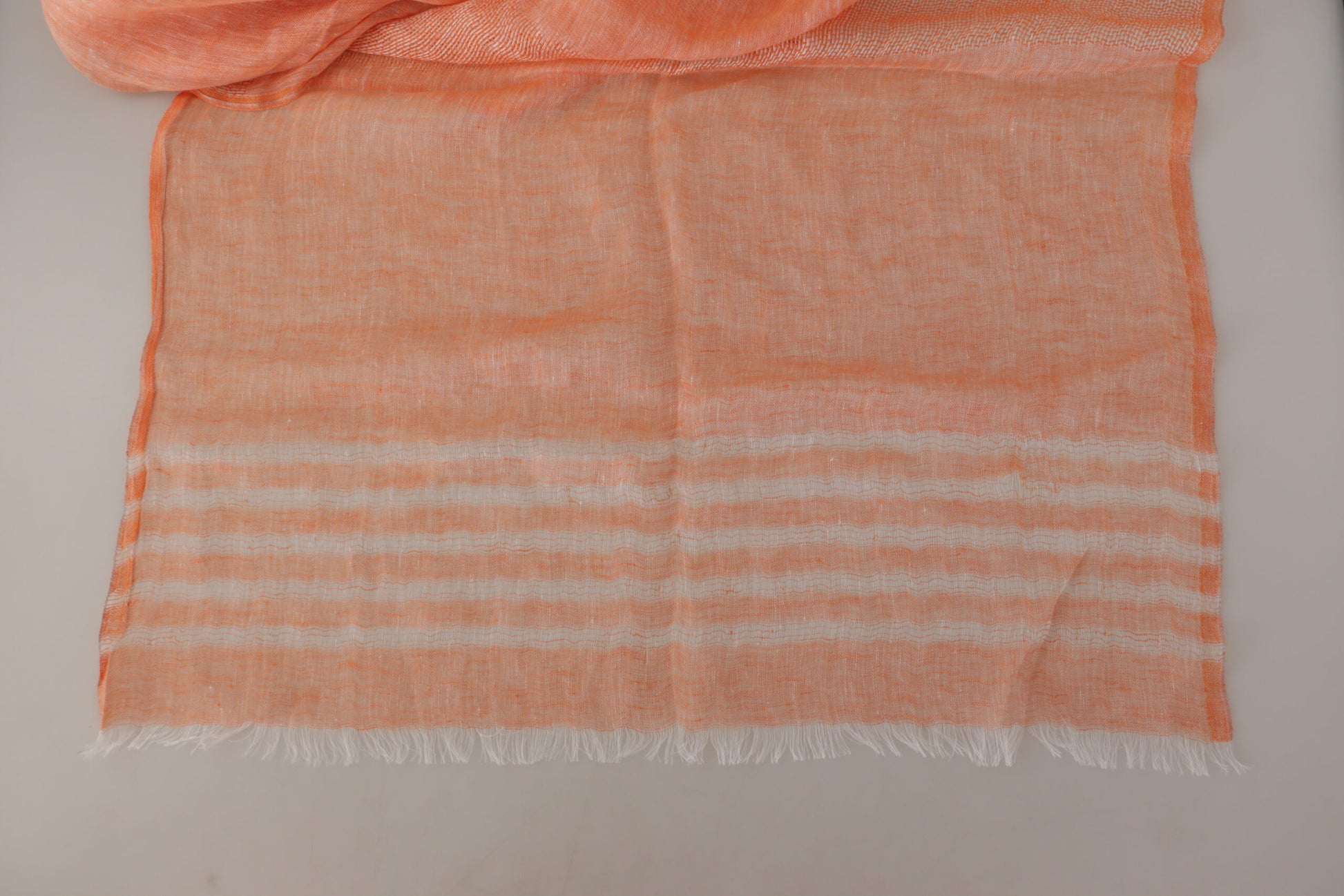 Elegant Orange Linen Shawl Wrap Scarf - GlamHub Luxury and Icon Brand Clothing