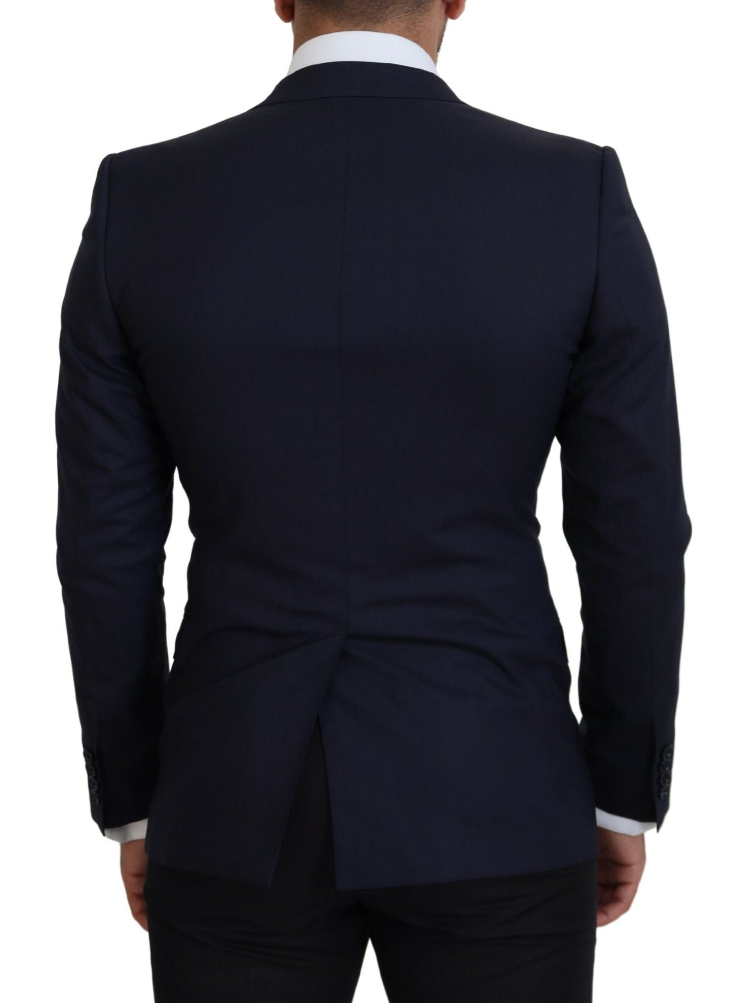 Dolce & Gabbana Elegant Blue Wool Silk Blazer Jacket