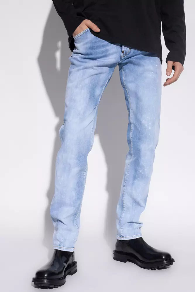 Cool Guy Light Blue Splatter Jeans - GLAMHUB BOUTIQUE 