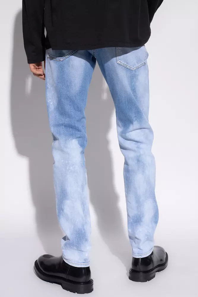 Cool Guy Light Blue Splatter Jeans - GLAMHUB BOUTIQUE 