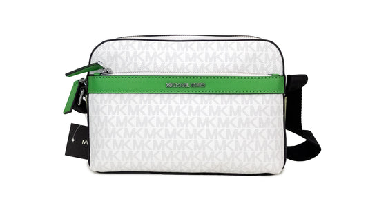 Cooper Small Bright White Palm Signature PVC Utility Crossbody Bag - GLAMHUB BOUTIQUE 