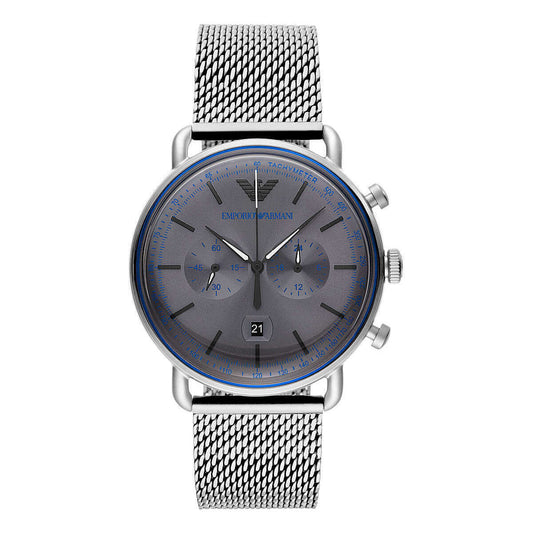 Sophisticated Silver Steel Chronograph Watch - GLAMHUB BOUTIQUE 