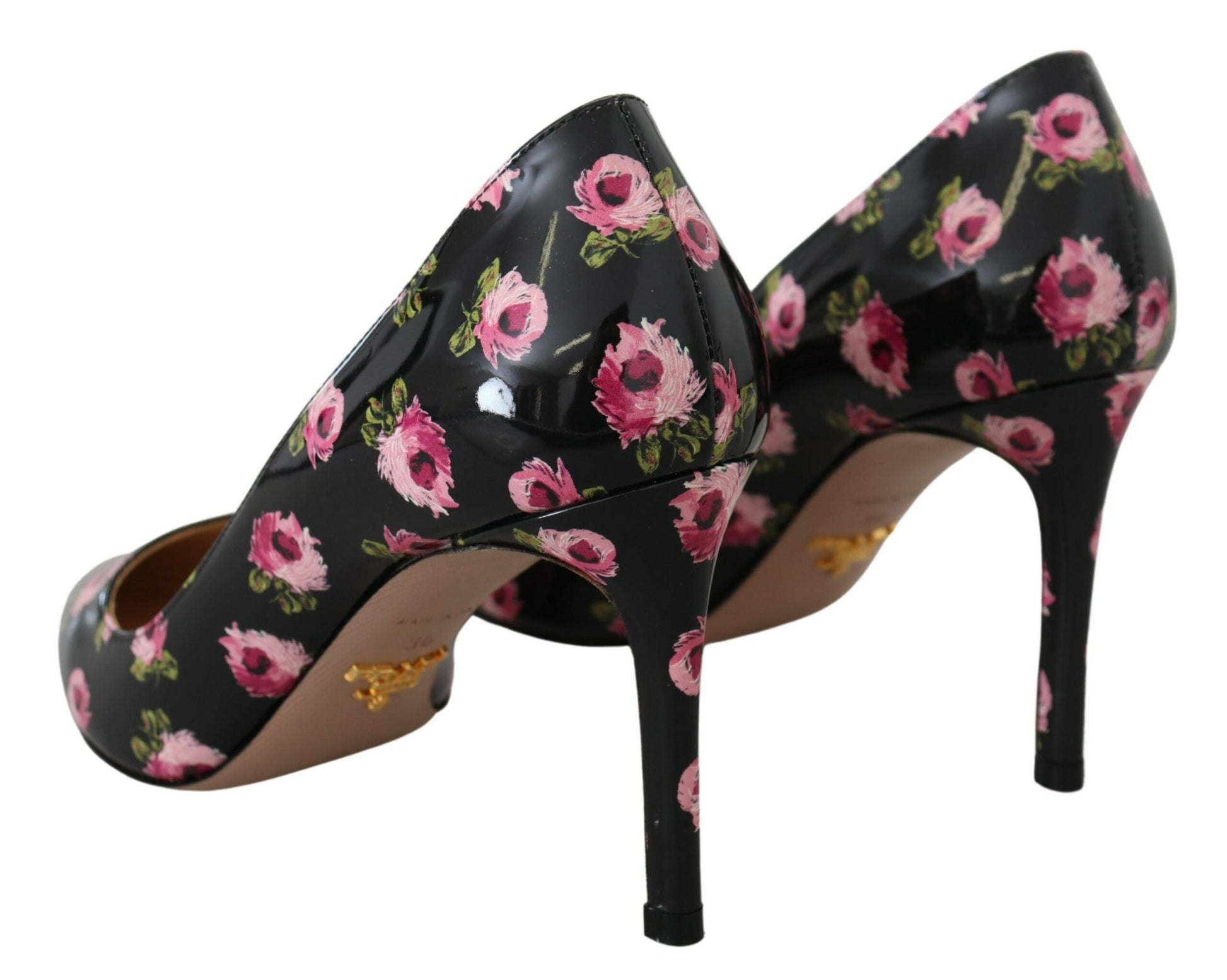 Elegant Floral Print Leather Pumps - GLAMHUB BOUTIQUE 