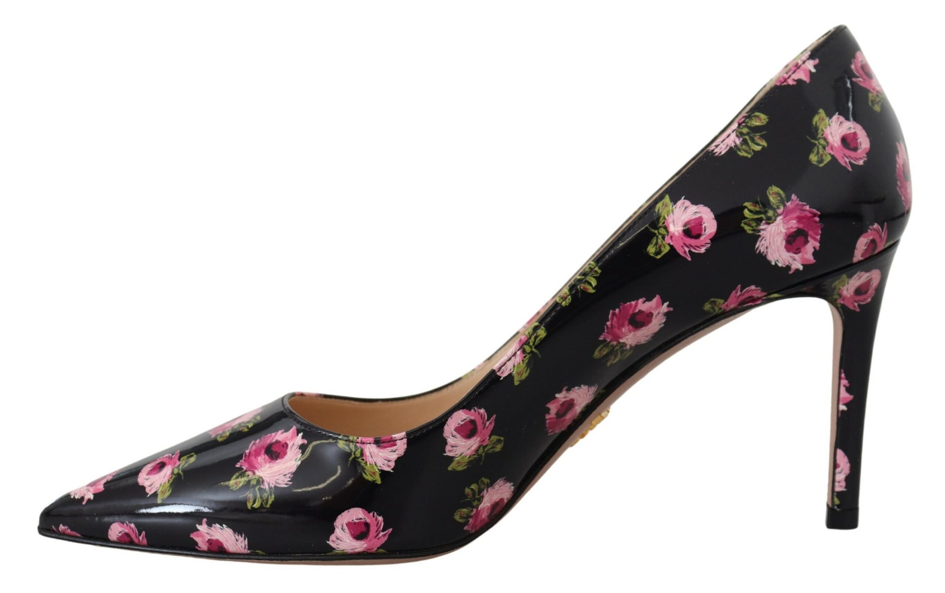 Elegant Floral Print Leather Pumps - GLAMHUB BOUTIQUE 