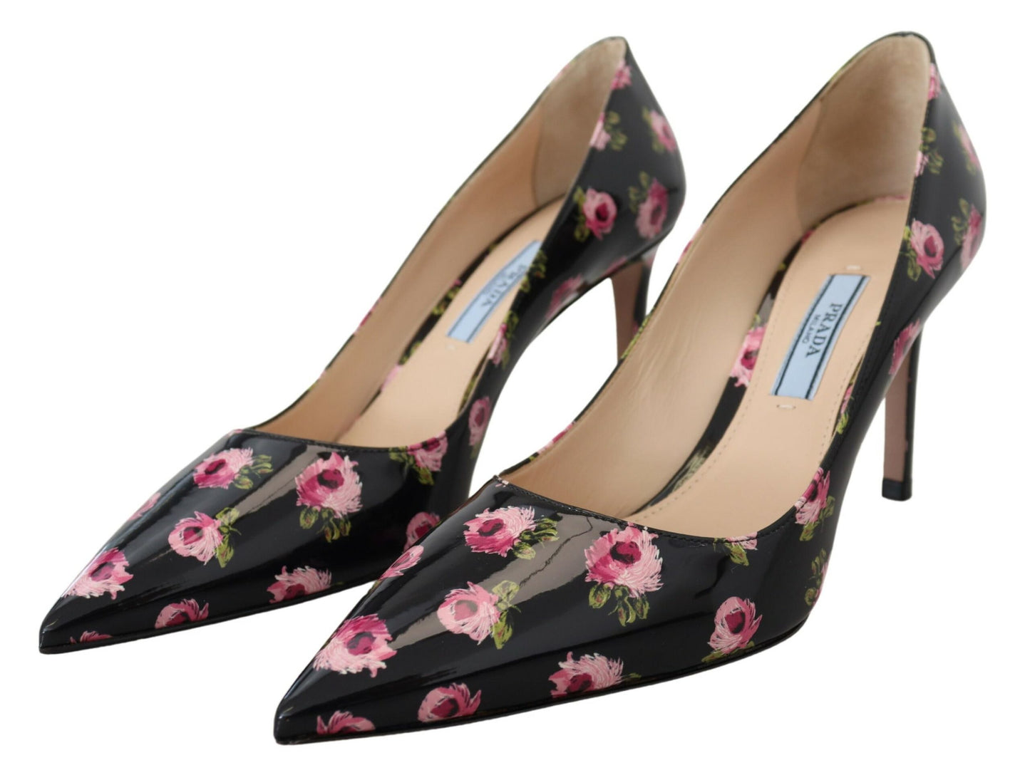 Elegant Floral Print Leather Pumps - GLAMHUB BOUTIQUE 