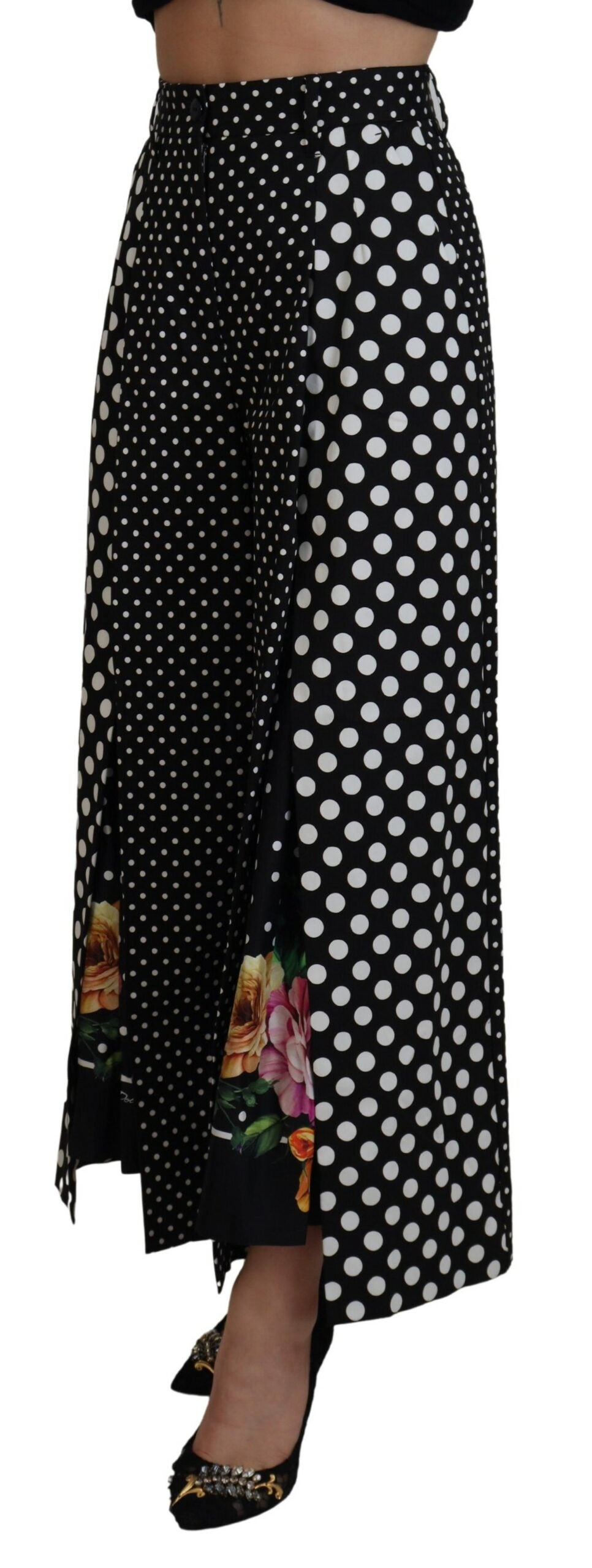 Elegante Polka Dot-Hose mit hoher Taille