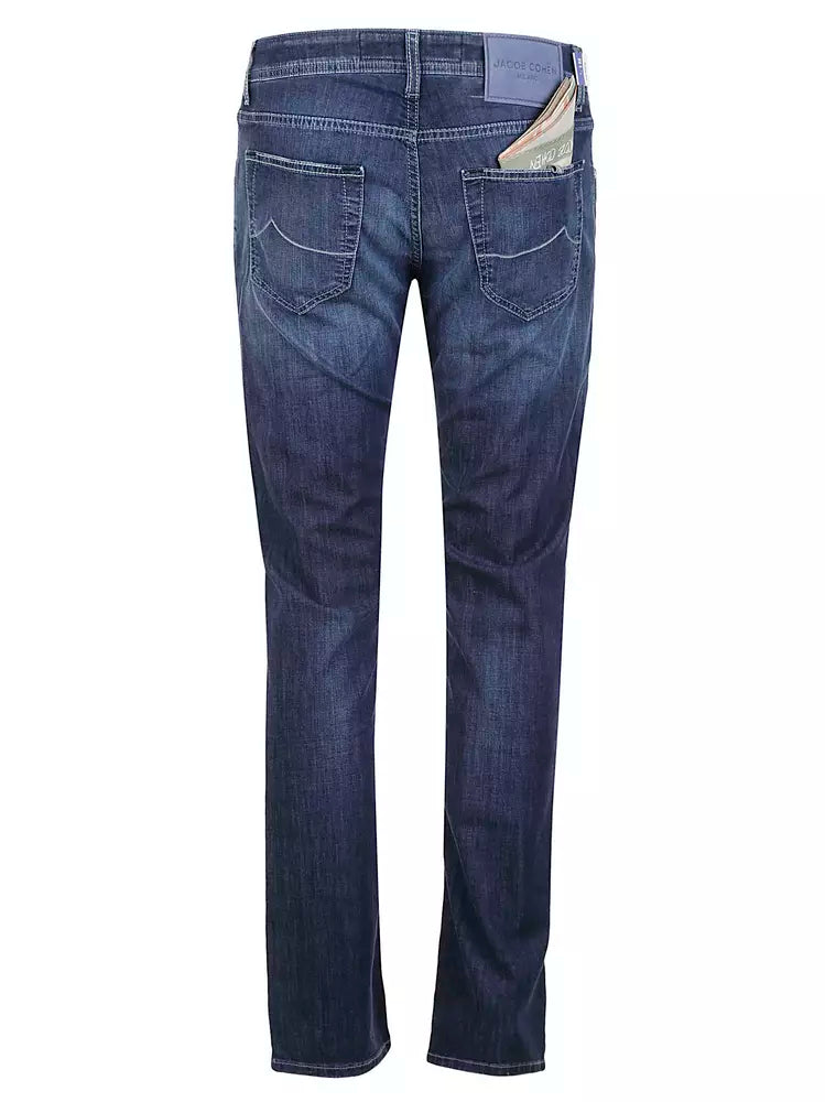 Elegant Light Blue Stretch Jeans - GlamHub Luxury and Icon Brand Clothing