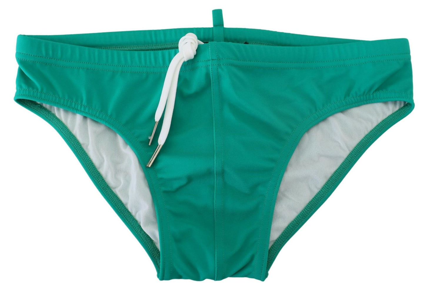 Chic Green Swim Briefs with White Logo - GLAMHUB BOUTIQUE 