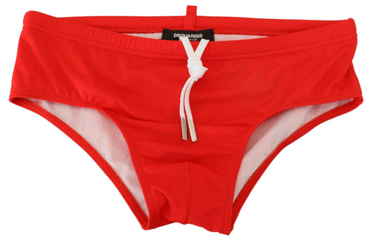 Red ICON Print Swim Briefs - GLAMHUB BOUTIQUE 