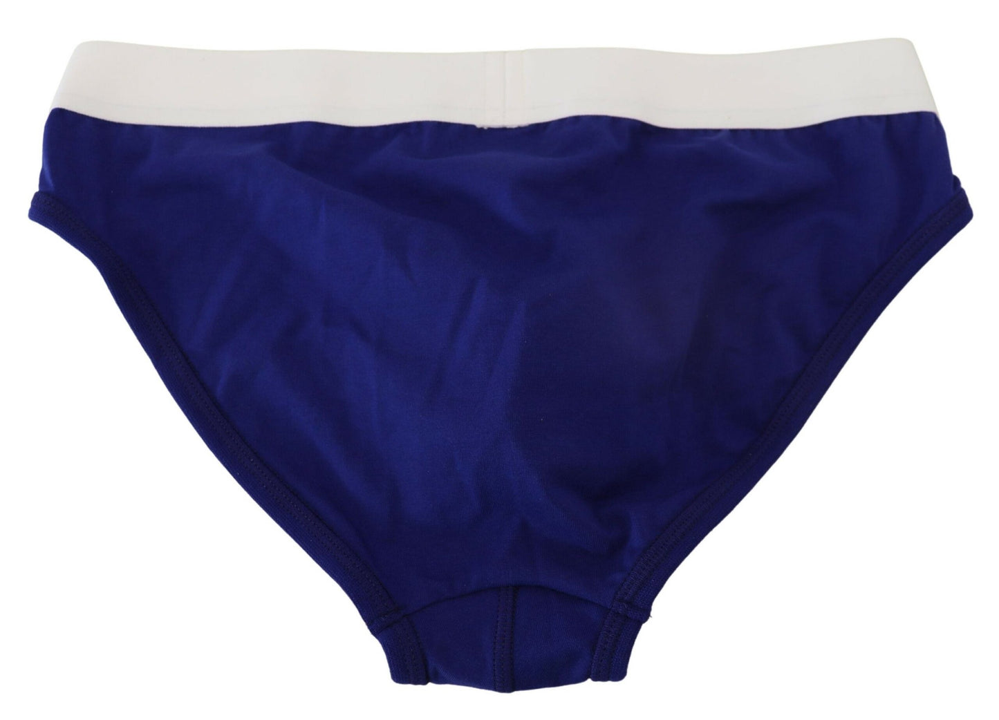 Chic Blue & White Cotton Blend Briefs - GLAMHUB BOUTIQUE 