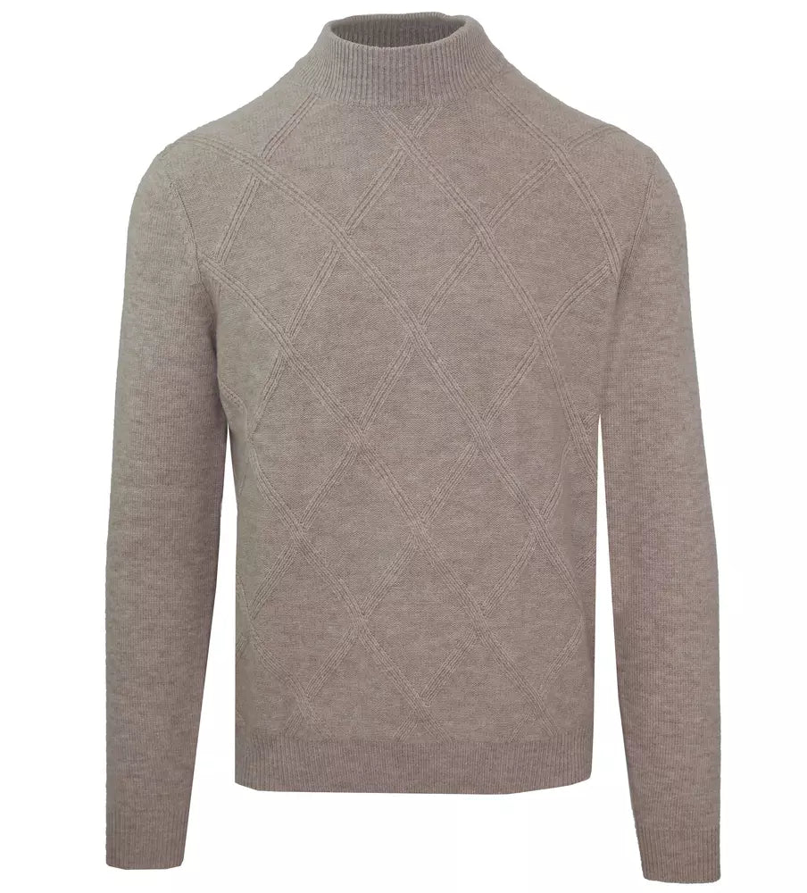 Diamond Stitch Wool Cashmere Turtleneck - GlamHub Luxury and Icon Brand Clothing