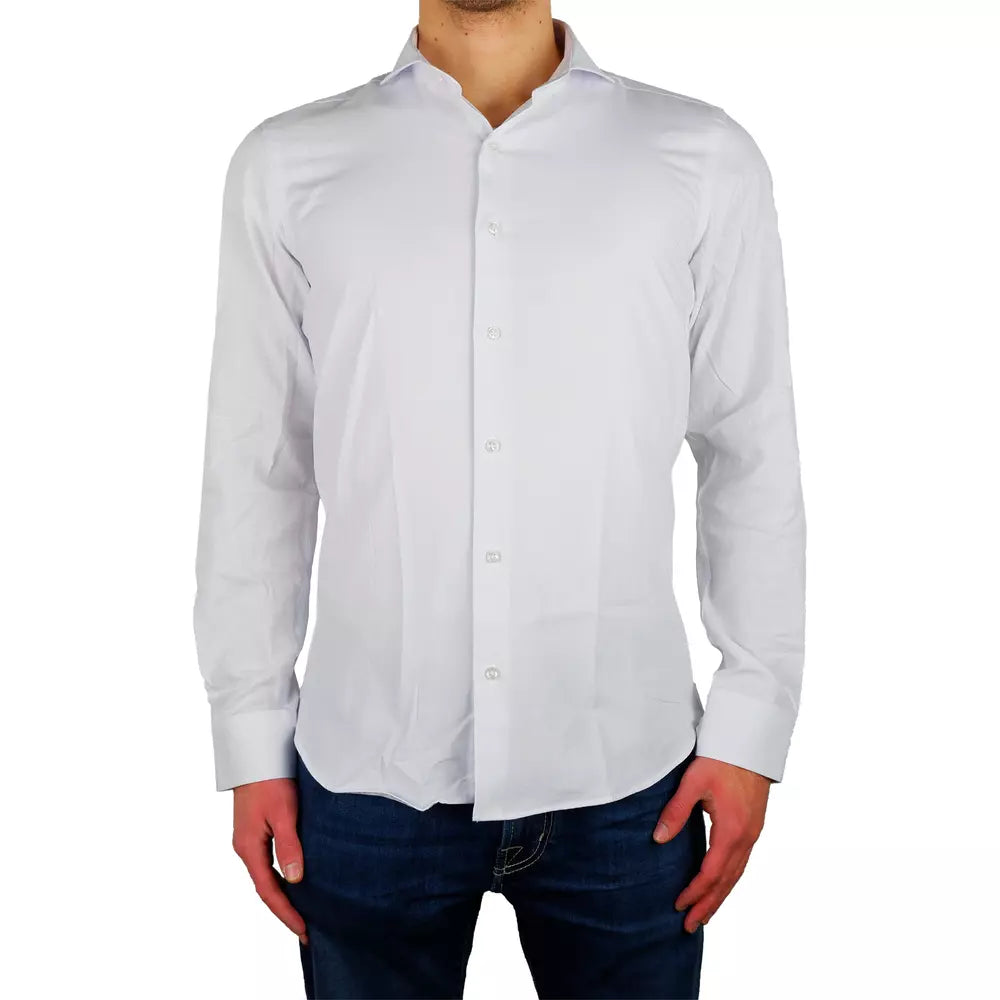 Elegant Milano White Oxford Shirt - GlamHub Luxury and Icon Brand Clothing