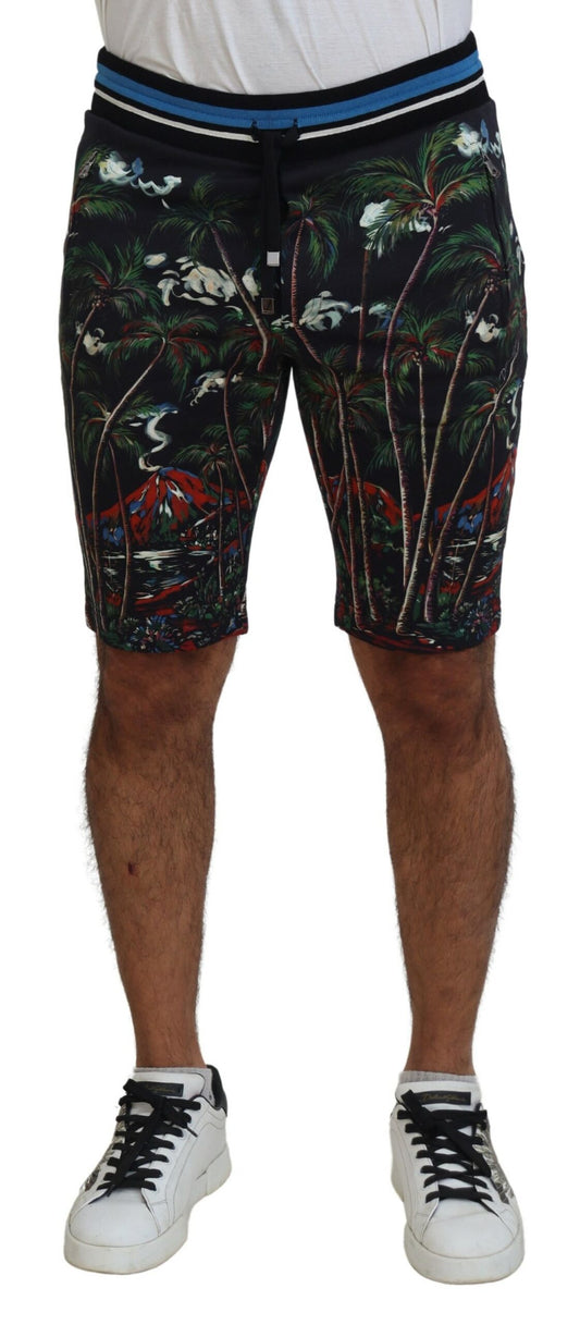 Dolce & Gabbana Volcano Print Casual Knee-Length Shorts