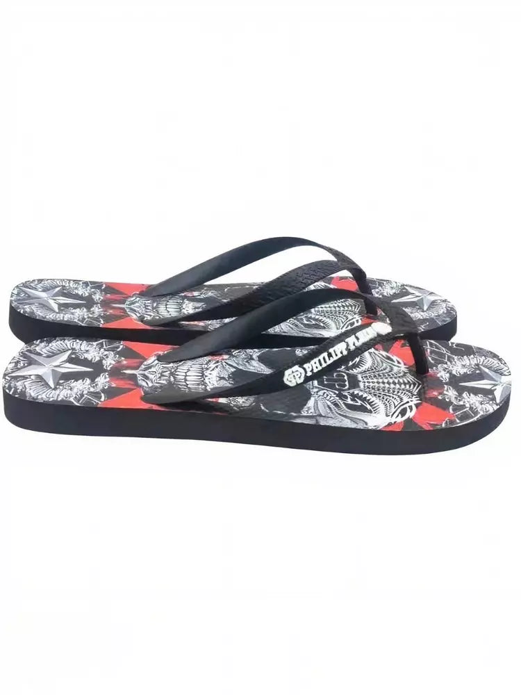 Multicolor Graphic Flip Flops for Women - GlamHub Luxury and Icon Brand Clothing