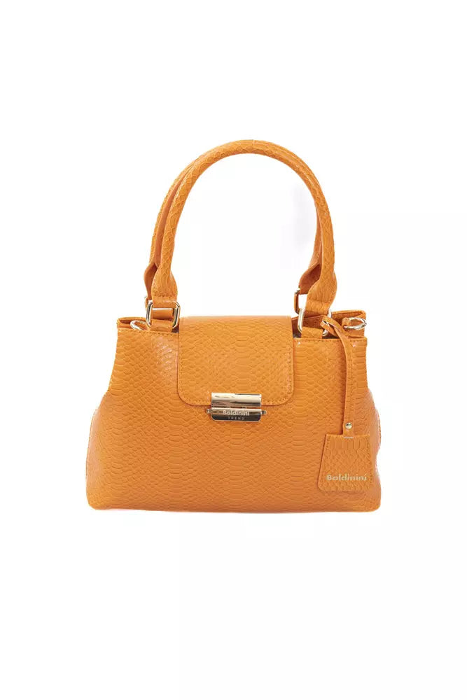 Orange Polyurethane Women Crossbody Bag - GlamHub Luxury and Icon Brand Clothing