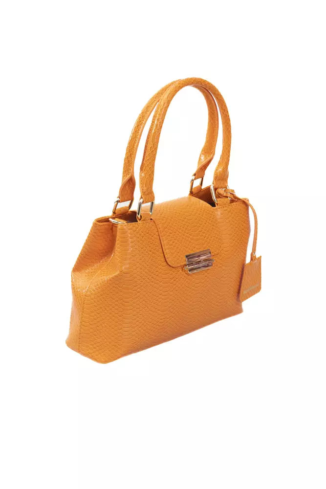 Orange Polyurethane Women Crossbody Bag - GlamHub Luxury and Icon Brand Clothing