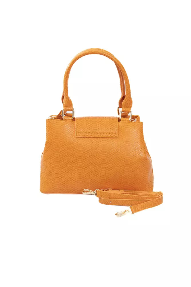 Orange Polyurethane Women Crossbody Bag - GlamHub Luxury and Icon Brand Clothing