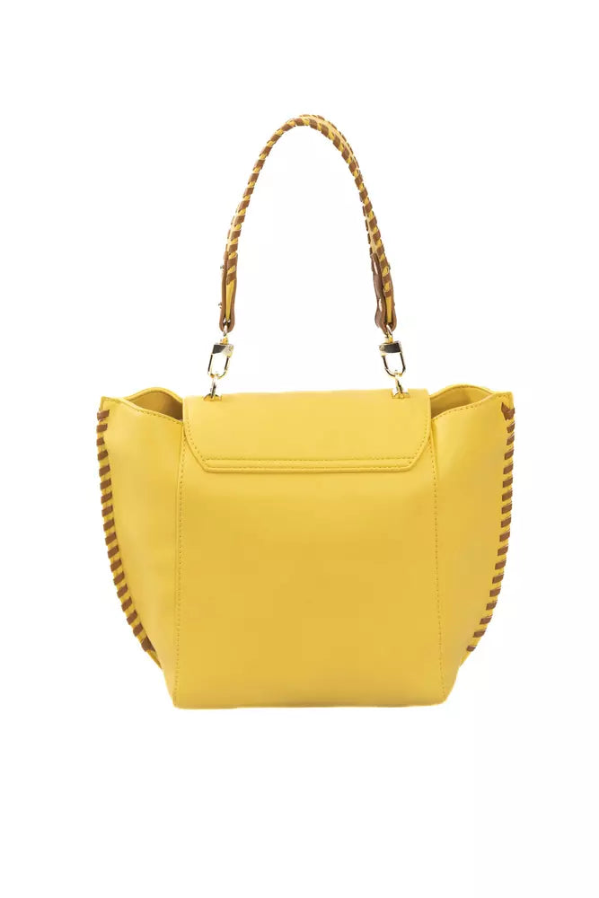 Yellow Polyurethane Women Crossbody - GlamHub Luxury and Icon Brand Clothing