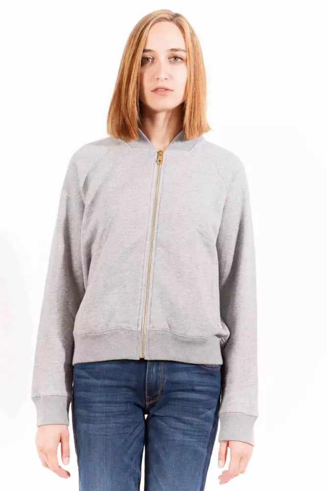 Gray Cotton Women Sweater - GlamHub Luxury and Icon Brand Clothing