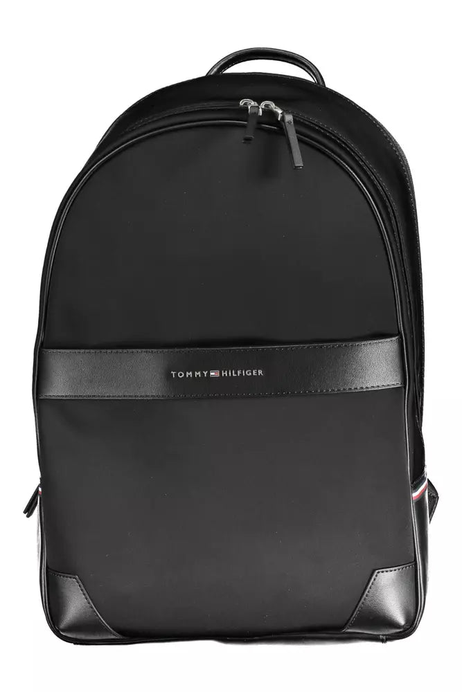 Black Polyethylene Men Backpack - GLAMHUB BOUTIQUE 