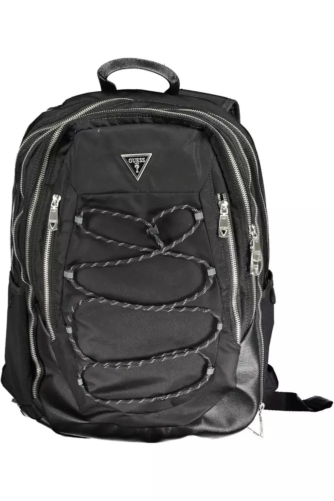 Black Polyamide Men Backpack - GLAMHUB BOUTIQUE 