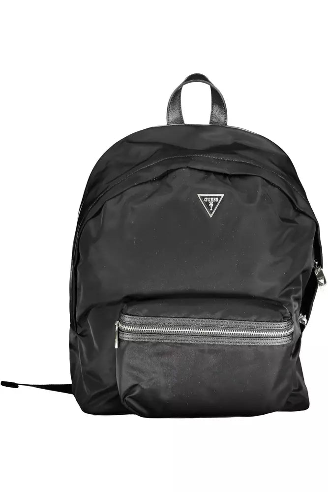 Black Polyamide Men Backpack - GLAMHUB BOUTIQUE 