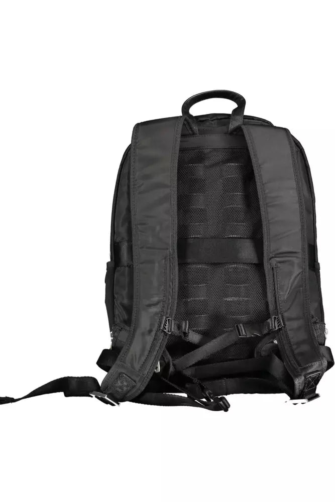 Black Polyamide Men Backpack - GLAMHUB BOUTIQUE 