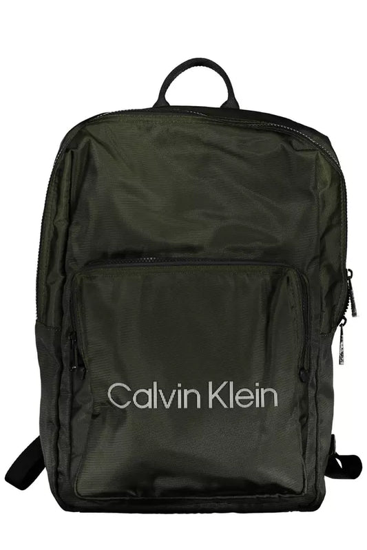 Green Polyester Men Backpack - GLAMHUB BOUTIQUE 