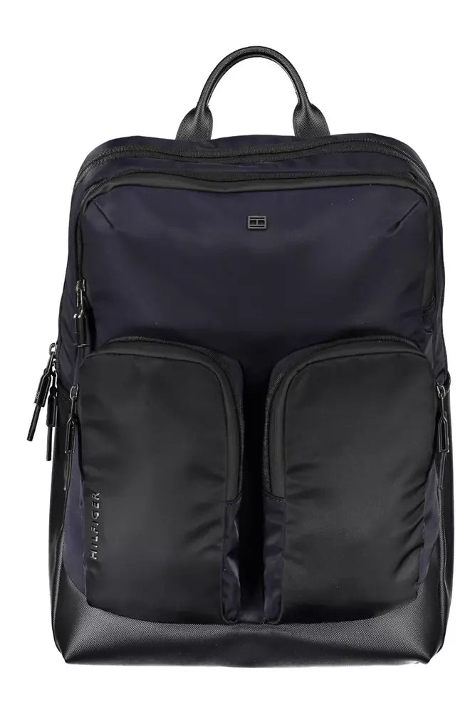 Blue Polyethylene Men Backpack - GLAMHUB BOUTIQUE 