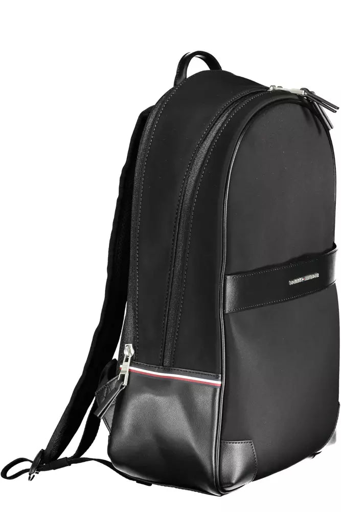 Black Polyethylene Men Backpack - GLAMHUB BOUTIQUE 