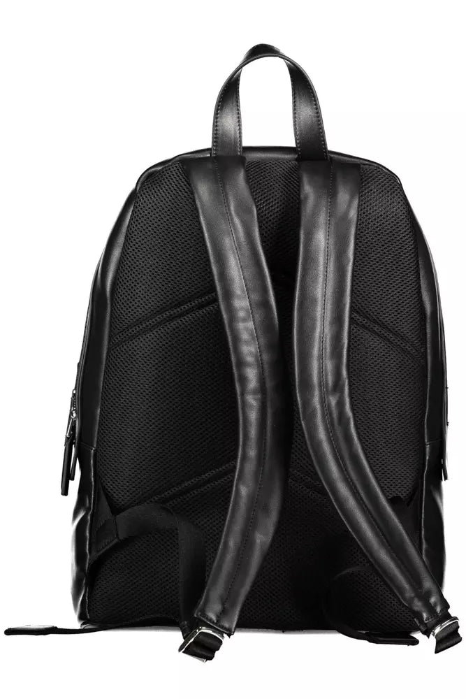 Black Polyester Men Backpack - GLAMHUB BOUTIQUE 