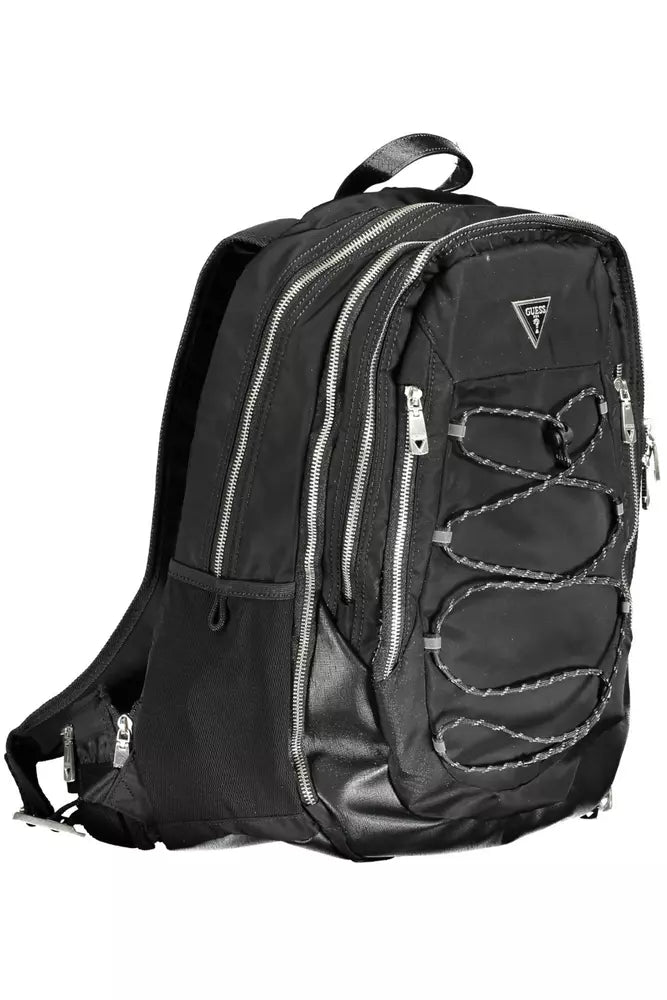 Black Polyamide Men Backpack - GLAMHUB BOUTIQUE 