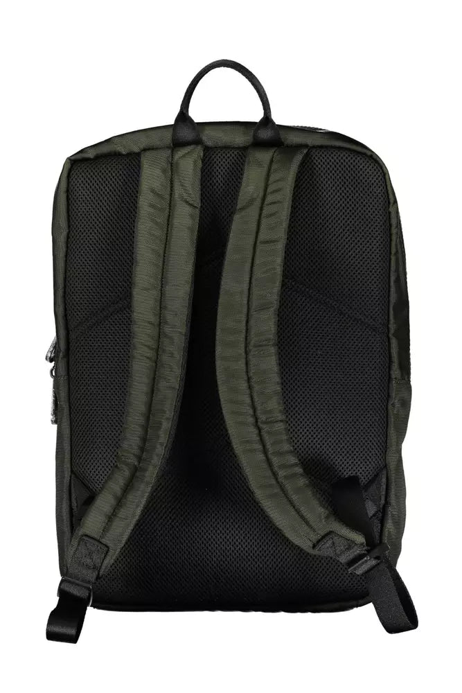 Green Polyester Men Backpack - GLAMHUB BOUTIQUE 