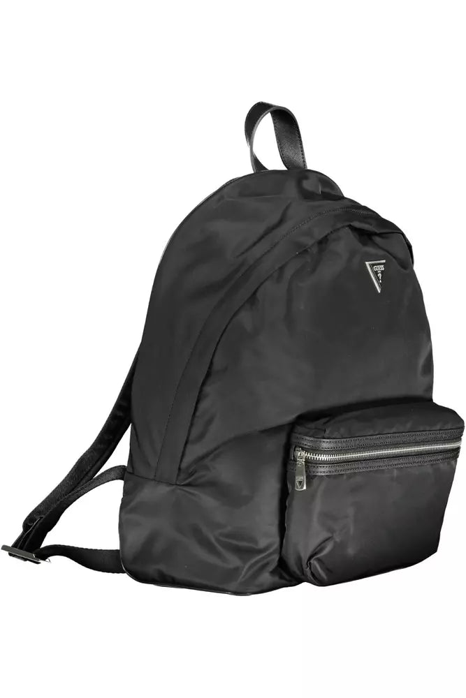 Black Polyamide Men Backpack - GLAMHUB BOUTIQUE 