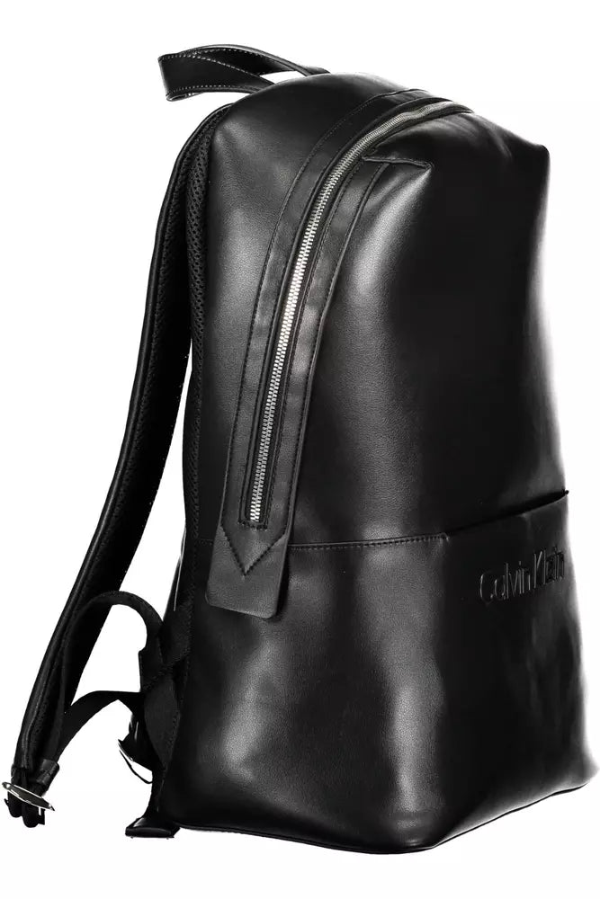 Black Polyester Men Backpack - GLAMHUB BOUTIQUE 