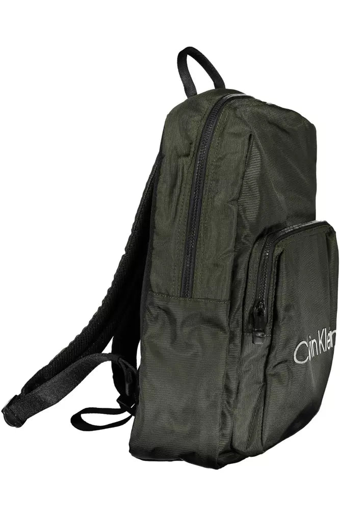 Green Polyester Men Backpack - GLAMHUB BOUTIQUE 