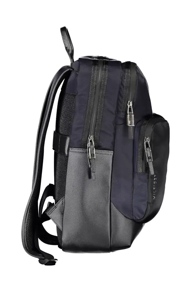 Blue Polyethylene Men Backpack - GLAMHUB BOUTIQUE 