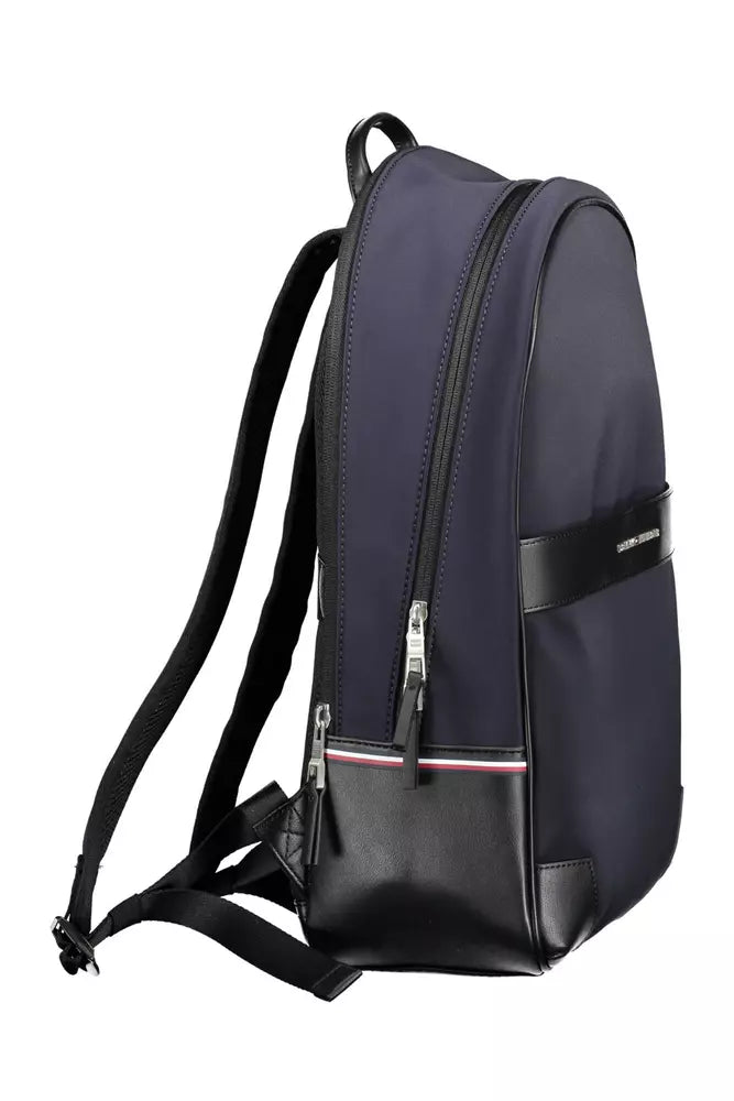 Blue Polyethylene Men Backpack - GLAMHUB BOUTIQUE 