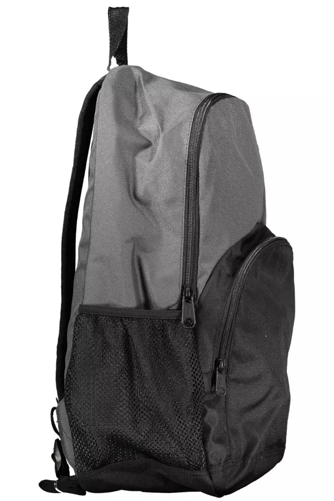 Gray Polyester Men Backpack - GlamHub Luxury and Icon Brand Clothing