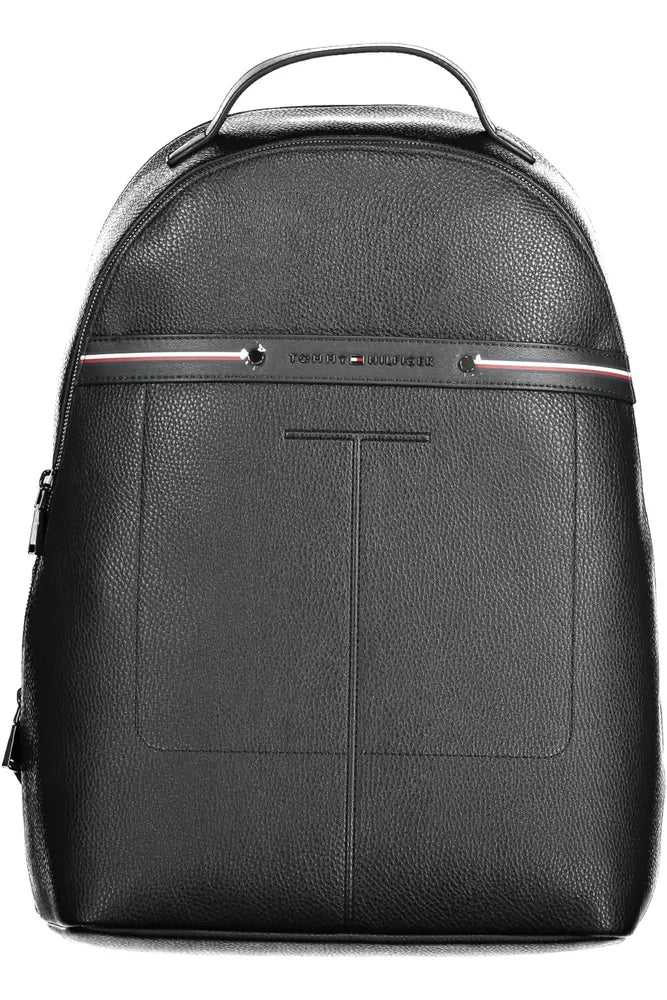 Black Polyethylene Men Backpack - GLAMHUB BOUTIQUE 