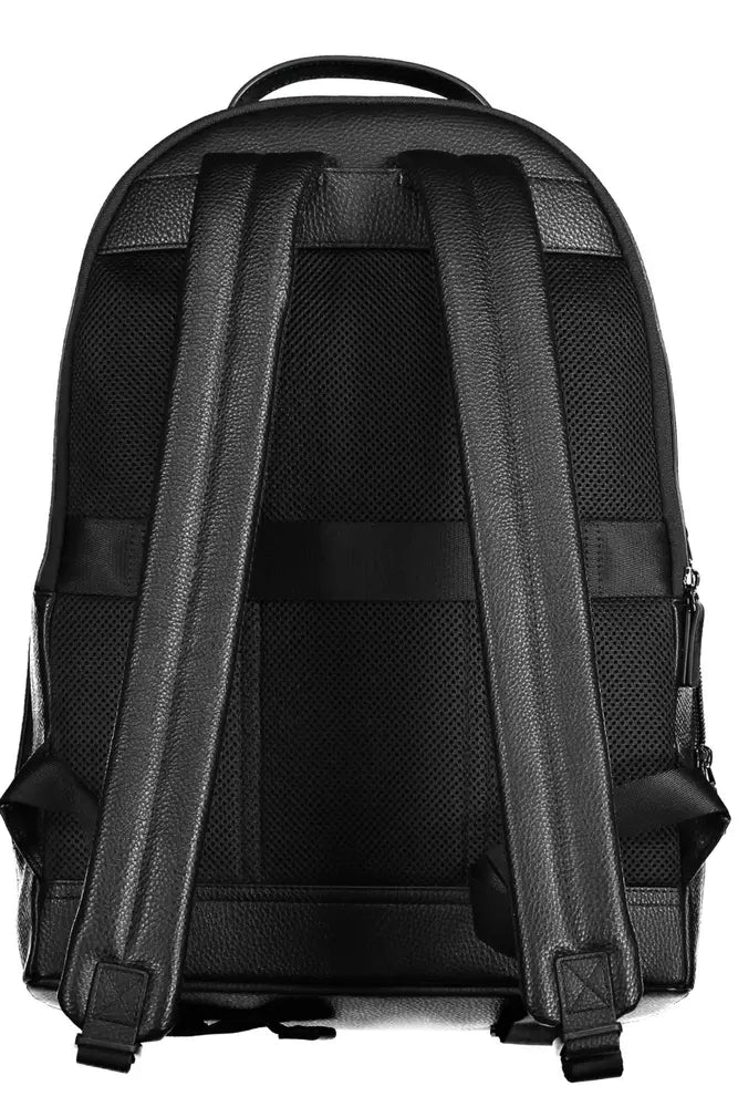 Black Polyethylene Men Backpack - GLAMHUB BOUTIQUE 