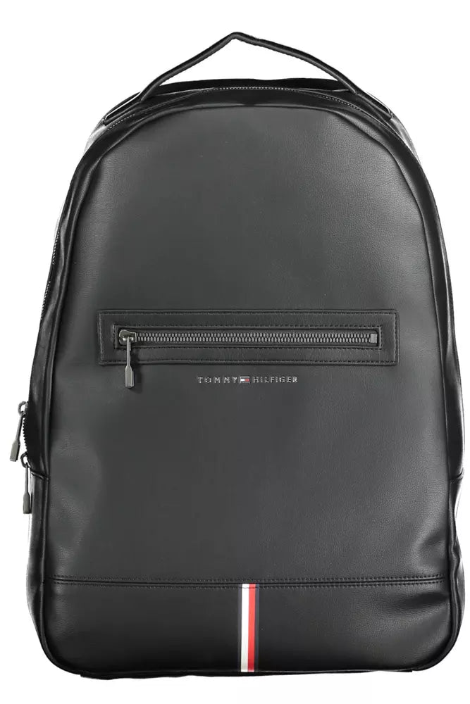 Black Polyethylene Men Backpack - GLAMHUB BOUTIQUE 