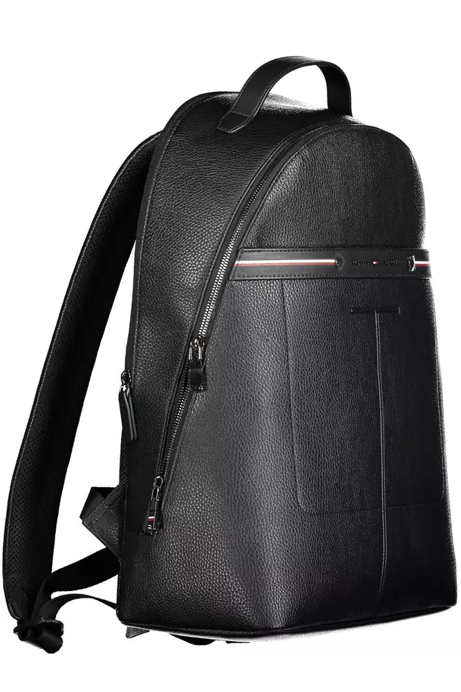 Black Polyethylene Men Backpack - GLAMHUB BOUTIQUE 