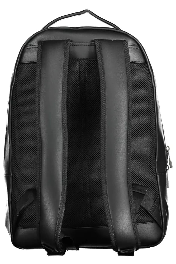 Black Polyethylene Men Backpack - GLAMHUB BOUTIQUE 