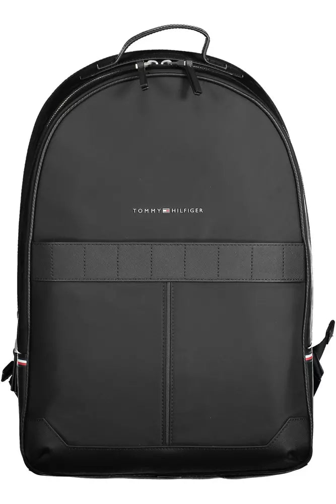 Black Polyester Men Backpack - GLAMHUB BOUTIQUE 