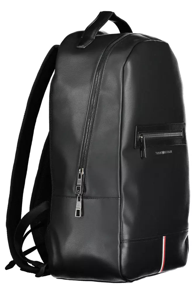 Black Polyethylene Men Backpack - GLAMHUB BOUTIQUE 