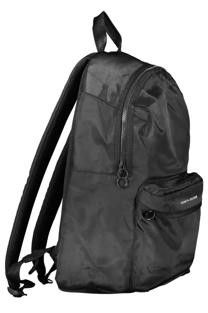 Black Polyester Men Backpack - GLAMHUB BOUTIQUE 