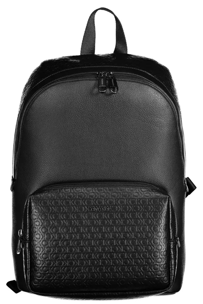 Black Polyester Men Backpack - GLAMHUB BOUTIQUE 