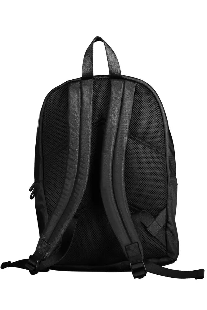 Black Polyester Men Backpack - GLAMHUB BOUTIQUE 